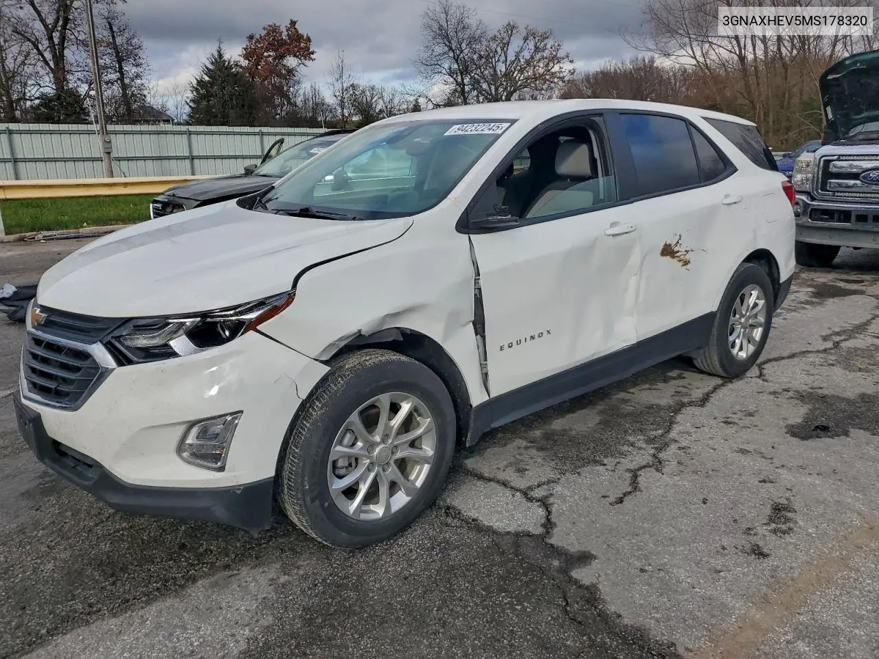 3GNAXHEV5MS178320 2021 Chevrolet Equinox Ls