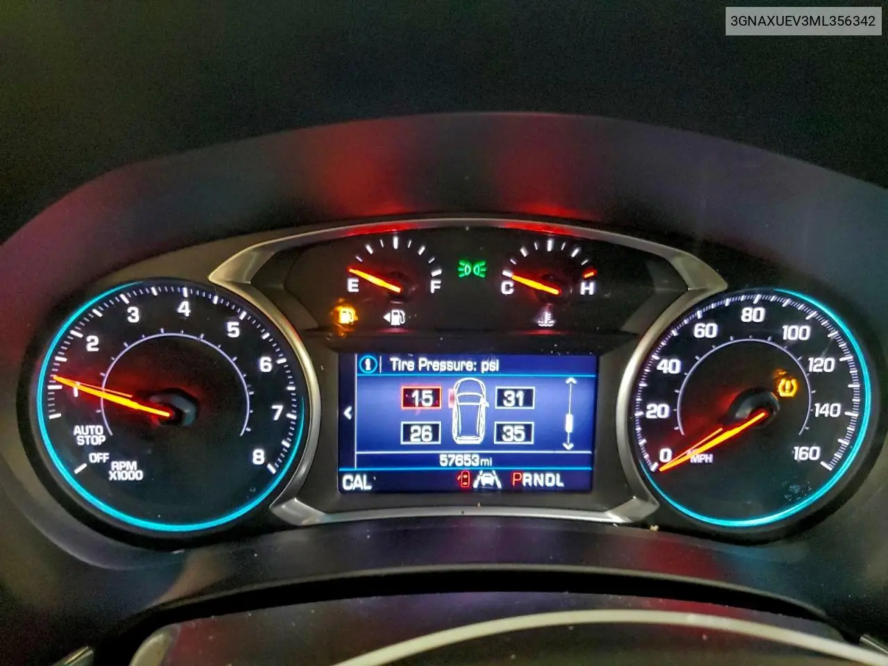 3GNAXUEV3ML356342 2021 Chevrolet Equinox Lt