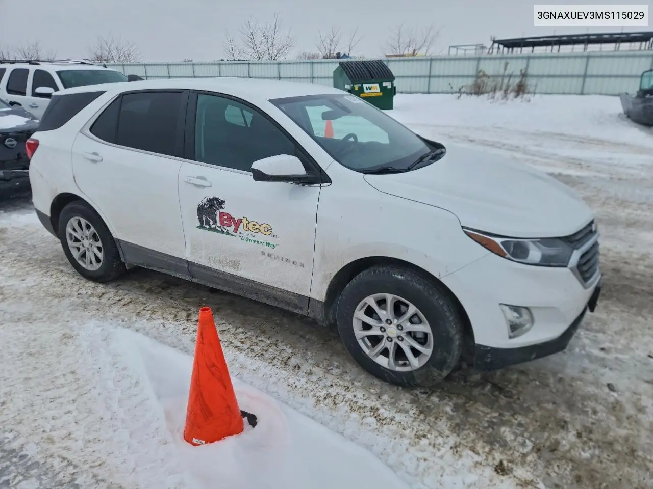 3GNAXUEV3MS115029 2021 Chevrolet Equinox Lt