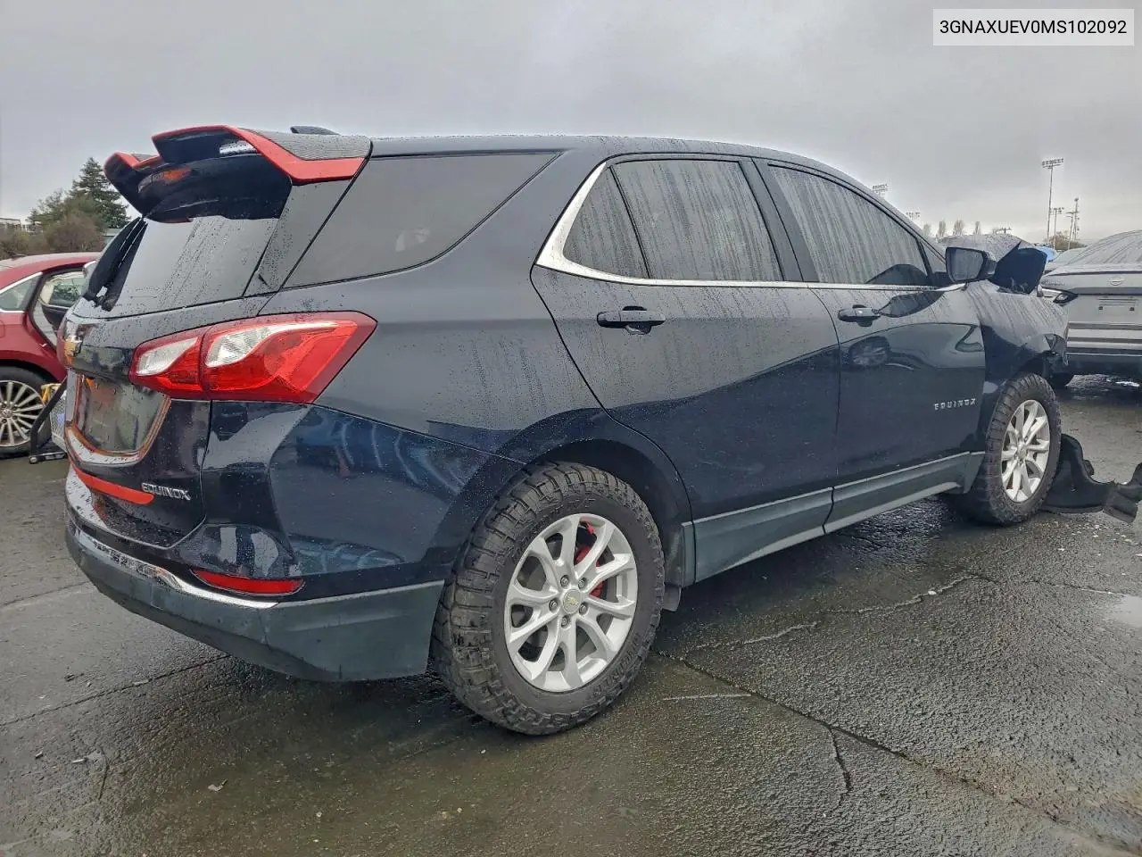 3GNAXUEV0MS102092 2021 Chevrolet Equinox Lt