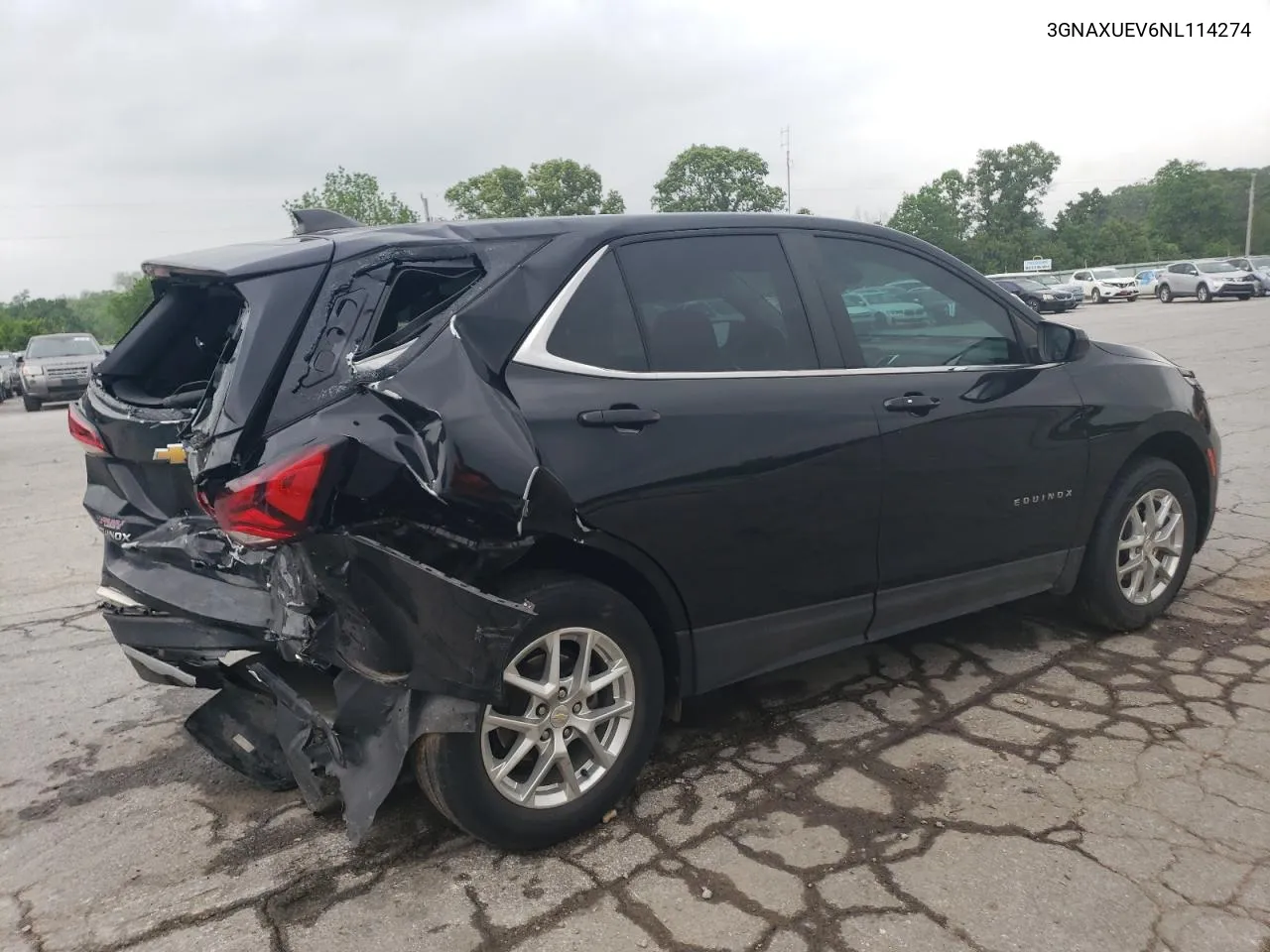 2022 Chevrolet Equinox Lt VIN: 3GNAXUEV6NL114274 Lot: 53953314