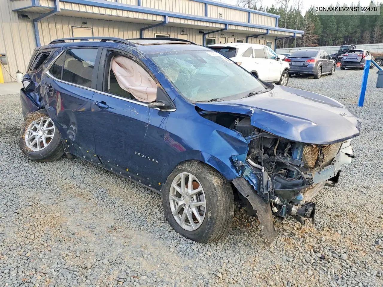 3GNAXKEV2NS192478 2022 Chevrolet Equinox Lt