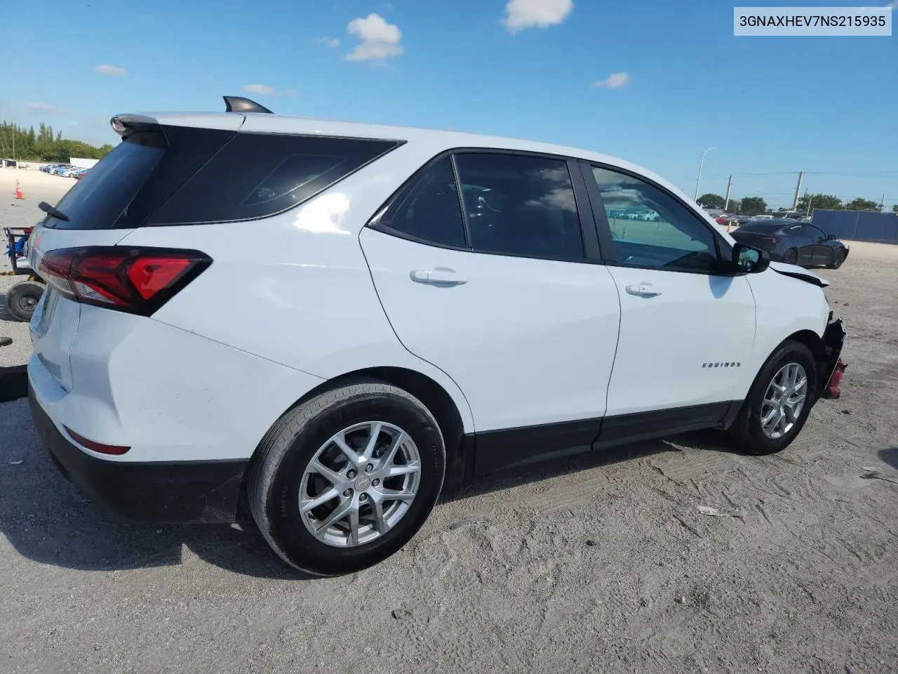 3GNAXHEV7NS215935 2022 Chevrolet Equinox Ls