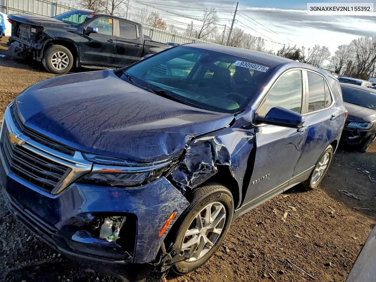 3GNAXKEV2NL155392 2022 Chevrolet Equinox Lt
