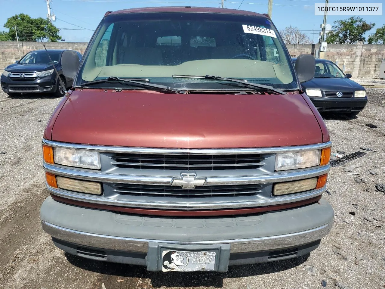 1998 Chevrolet Express G1500 VIN: 1GBFG15R9W1011377 Lot: 63498314