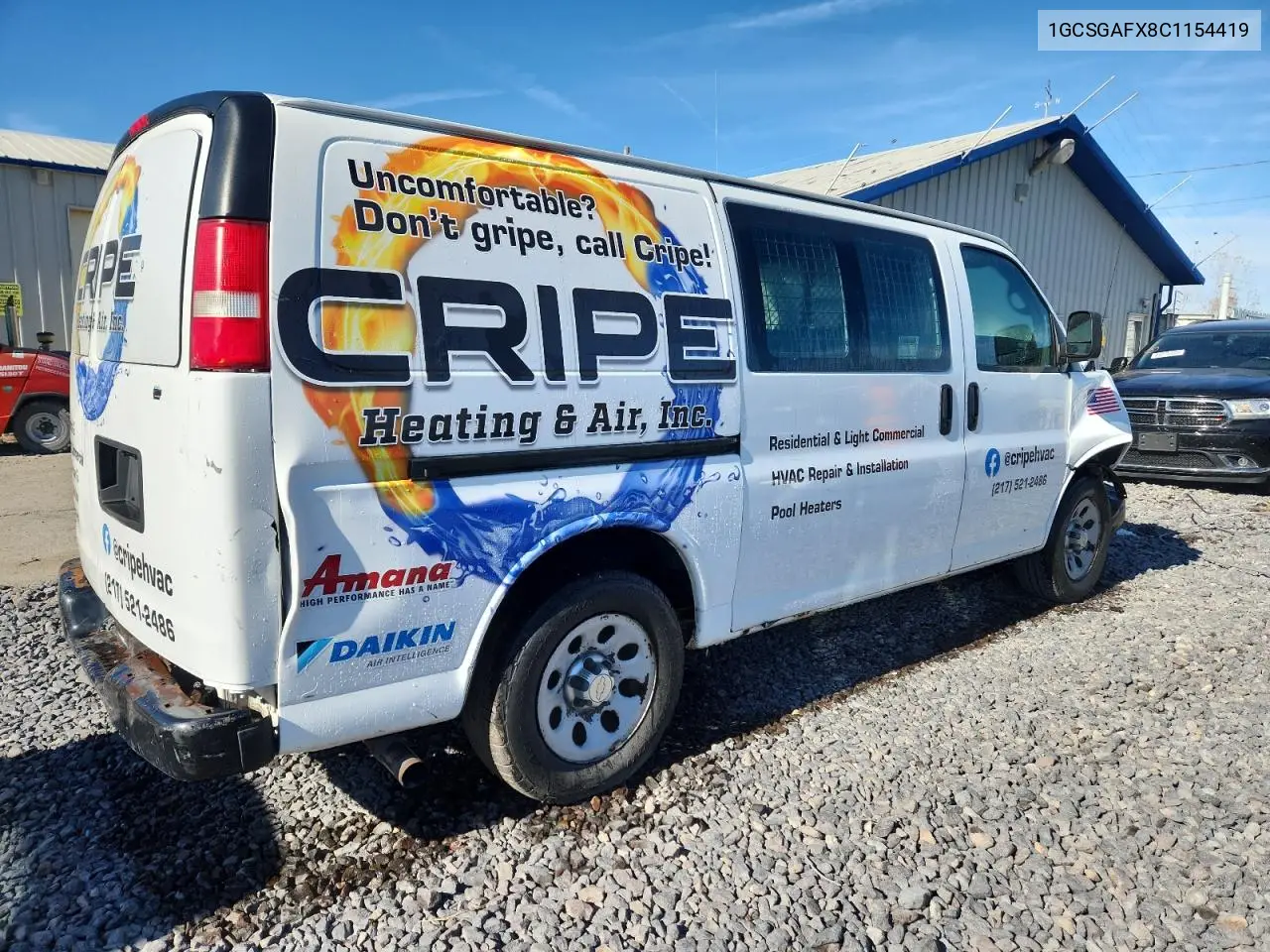 1GCSGAFX8C1154419 2012 Chevrolet Express G1500
