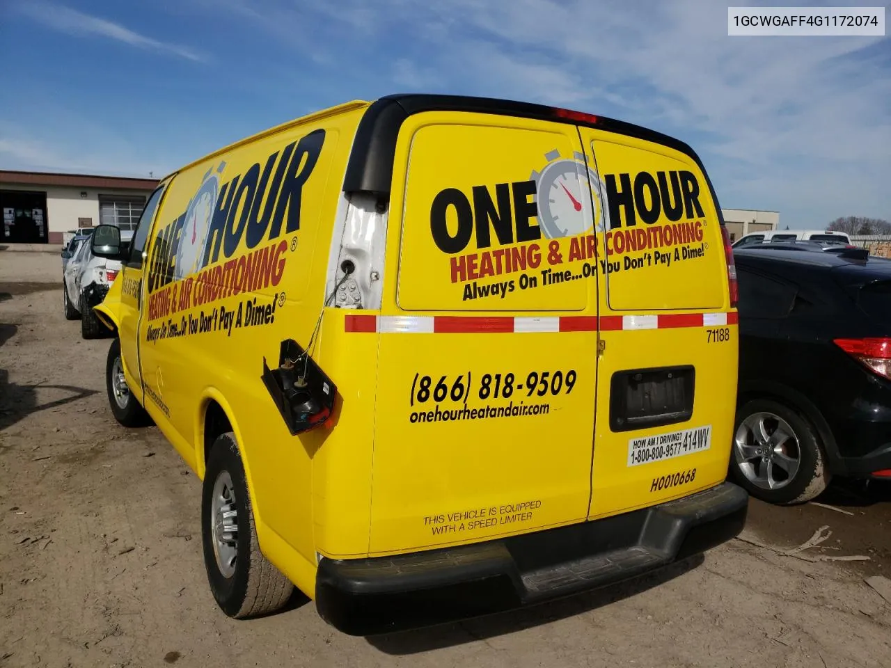 2016 Chevrolet Express G2500 VIN: 1GCWGAFF4G1172074 Lot: 72352724