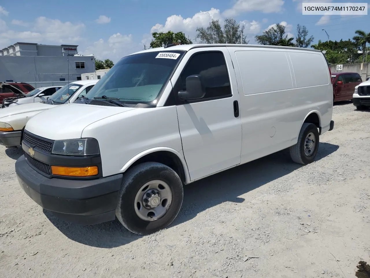 2021 Chevrolet Express G2500 VIN: 1GCWGAF74M1170247 Lot: 40255454