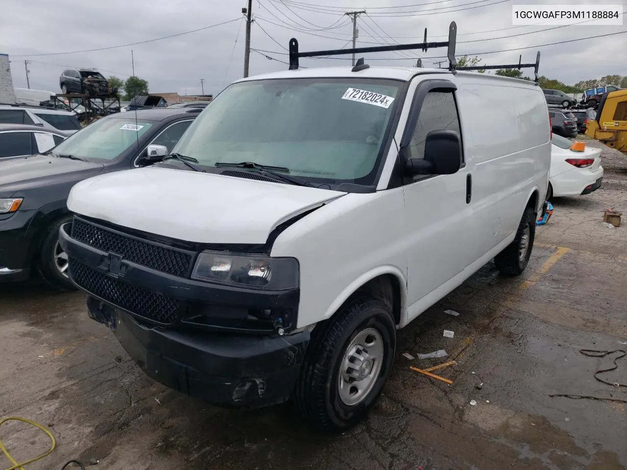 2021 Chevrolet Express G2500 VIN: 1GCWGAFP3M1188884 Lot: 72182024