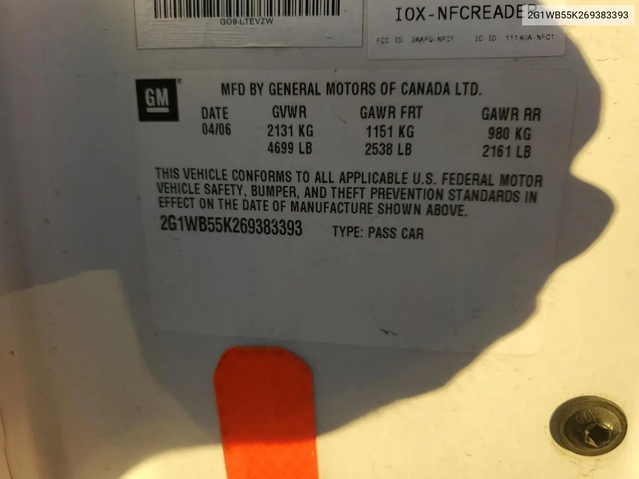 2G1WB55K269383393 2006 Chevrolet Impala Ls