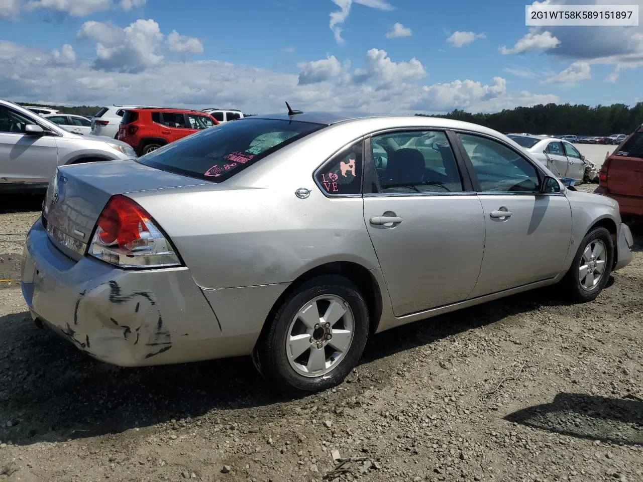 2008 Chevrolet Impala Lt VIN: 2G1WT58K589151897 Lot: 66557464