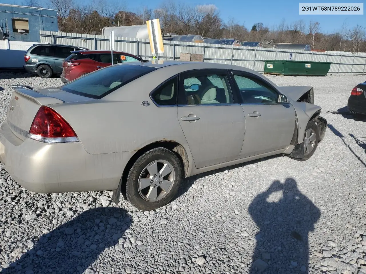 2G1WT58N789222026 2008 Chevrolet Impala Lt