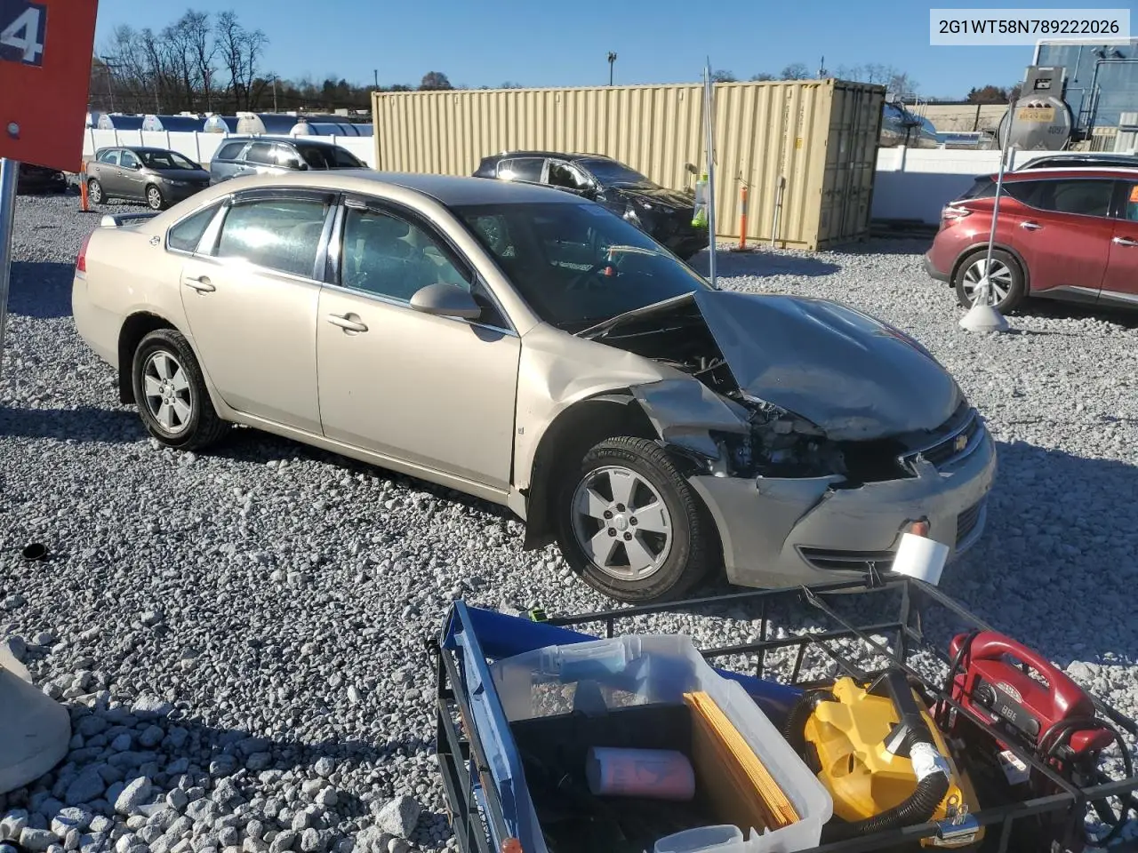 2G1WT58N789222026 2008 Chevrolet Impala Lt