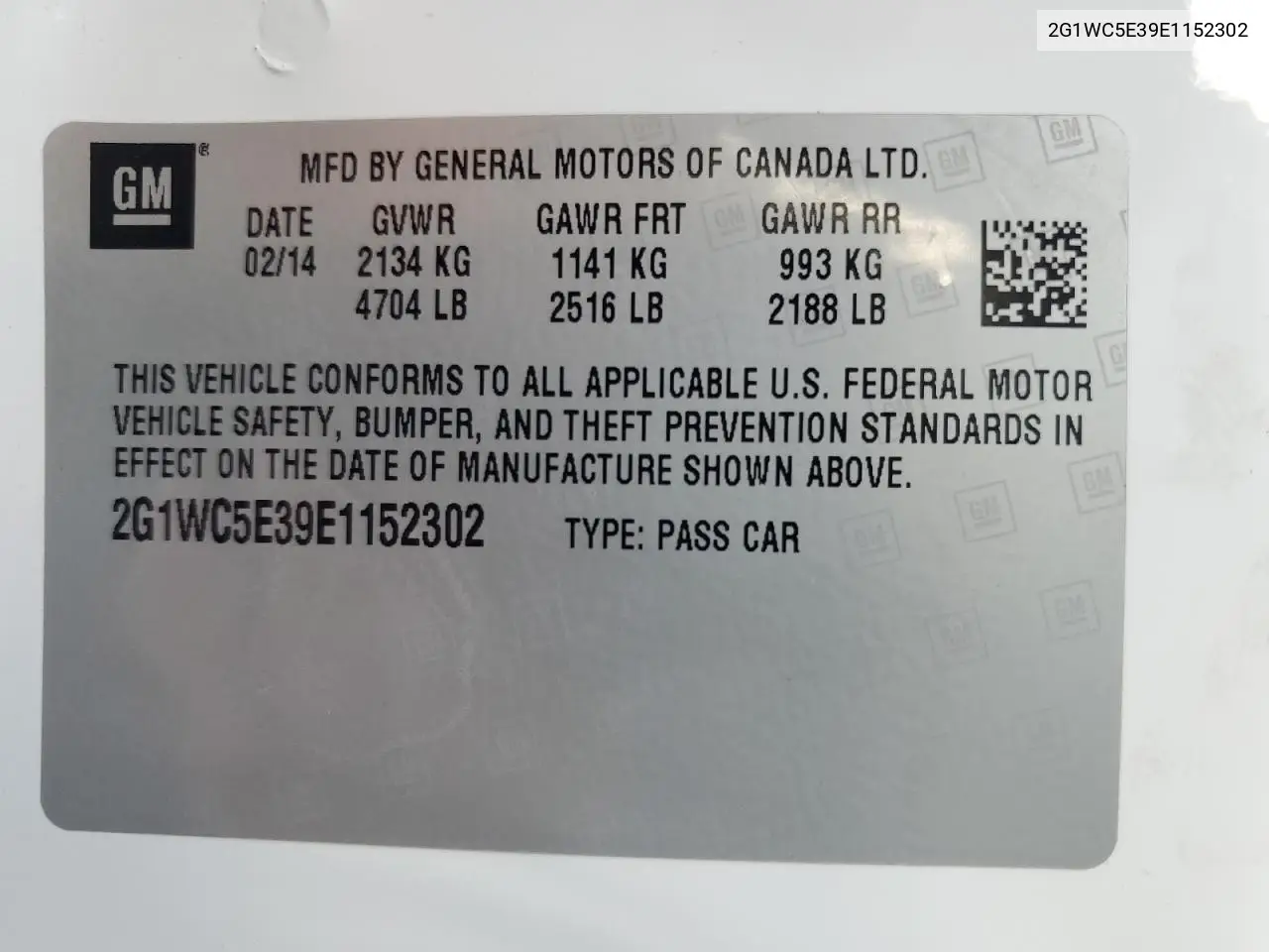 2G1WC5E39E1152302 2014 Chevrolet Impala Limited Ltz