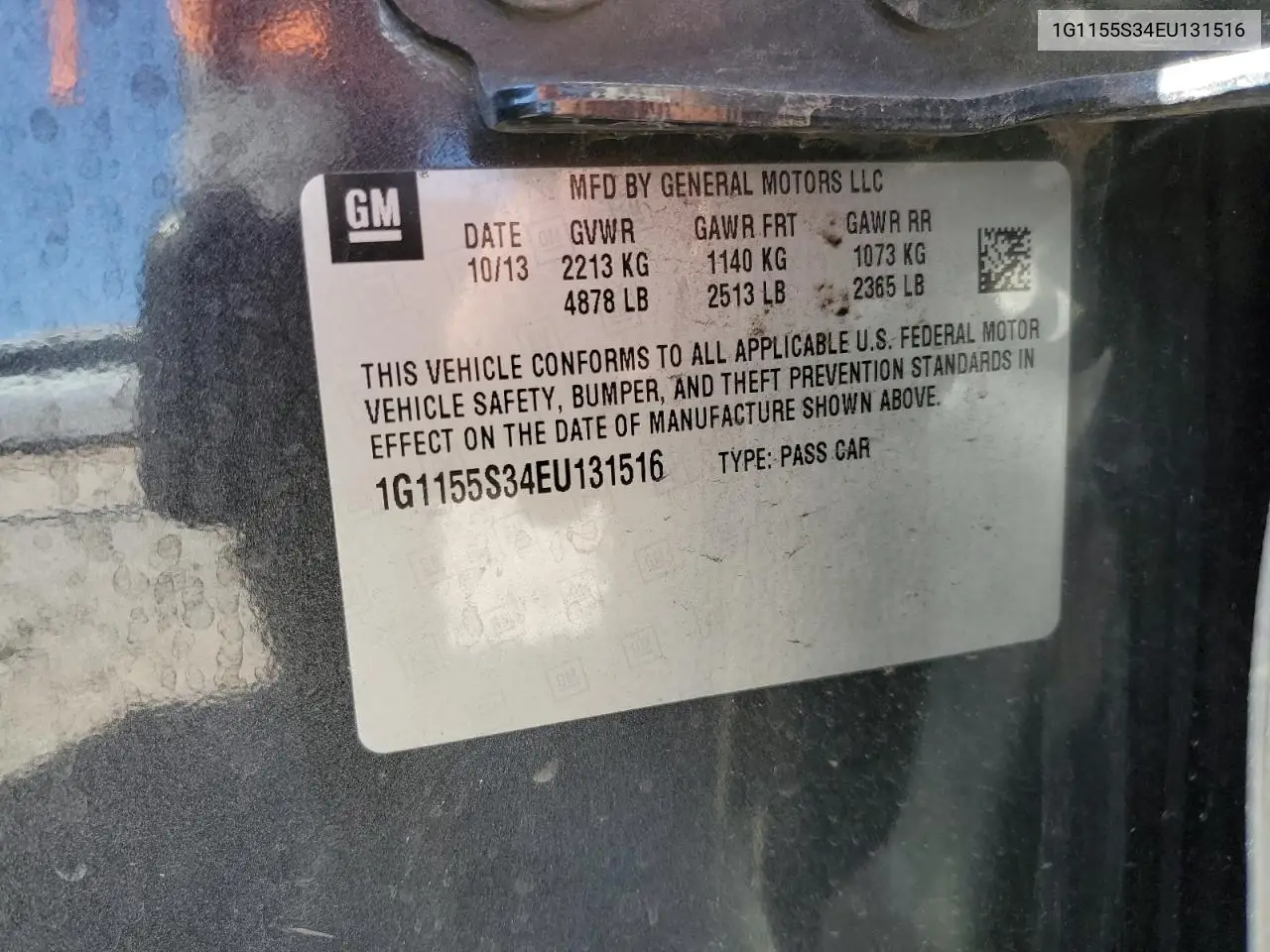 1G1155S34EU131516 2014 Chevrolet Impala Ltz