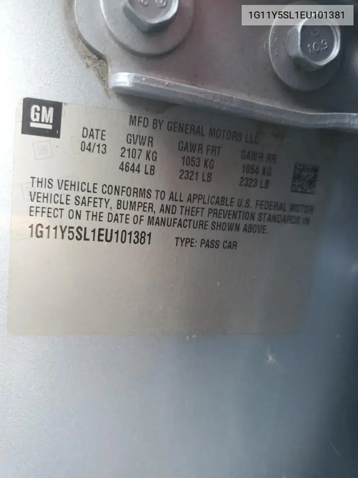 1G11Y5SL1EU101381 2014 Chevrolet Impala Ls