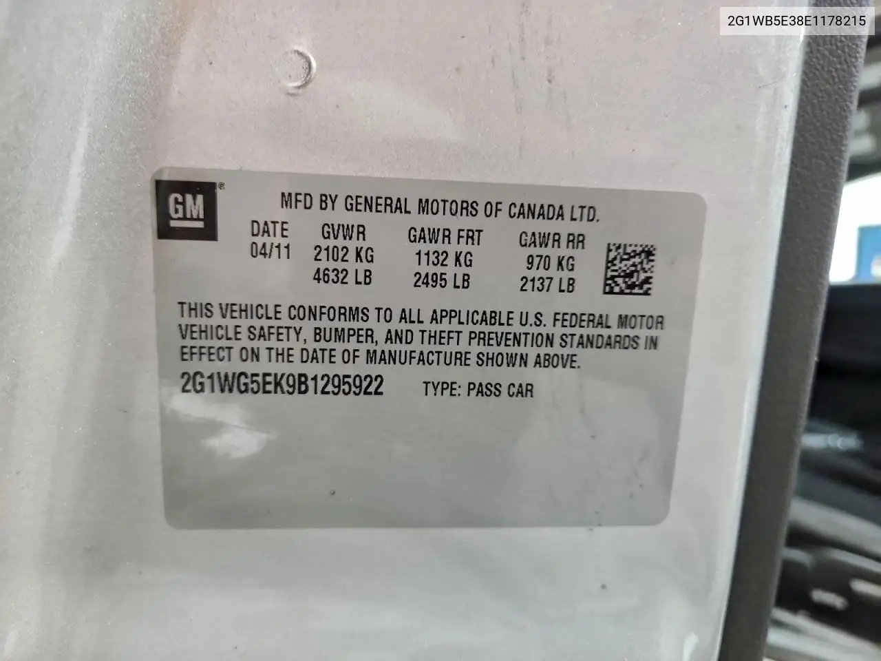 2G1WB5E38E1178215 2014 Chevrolet Impala Limited Lt