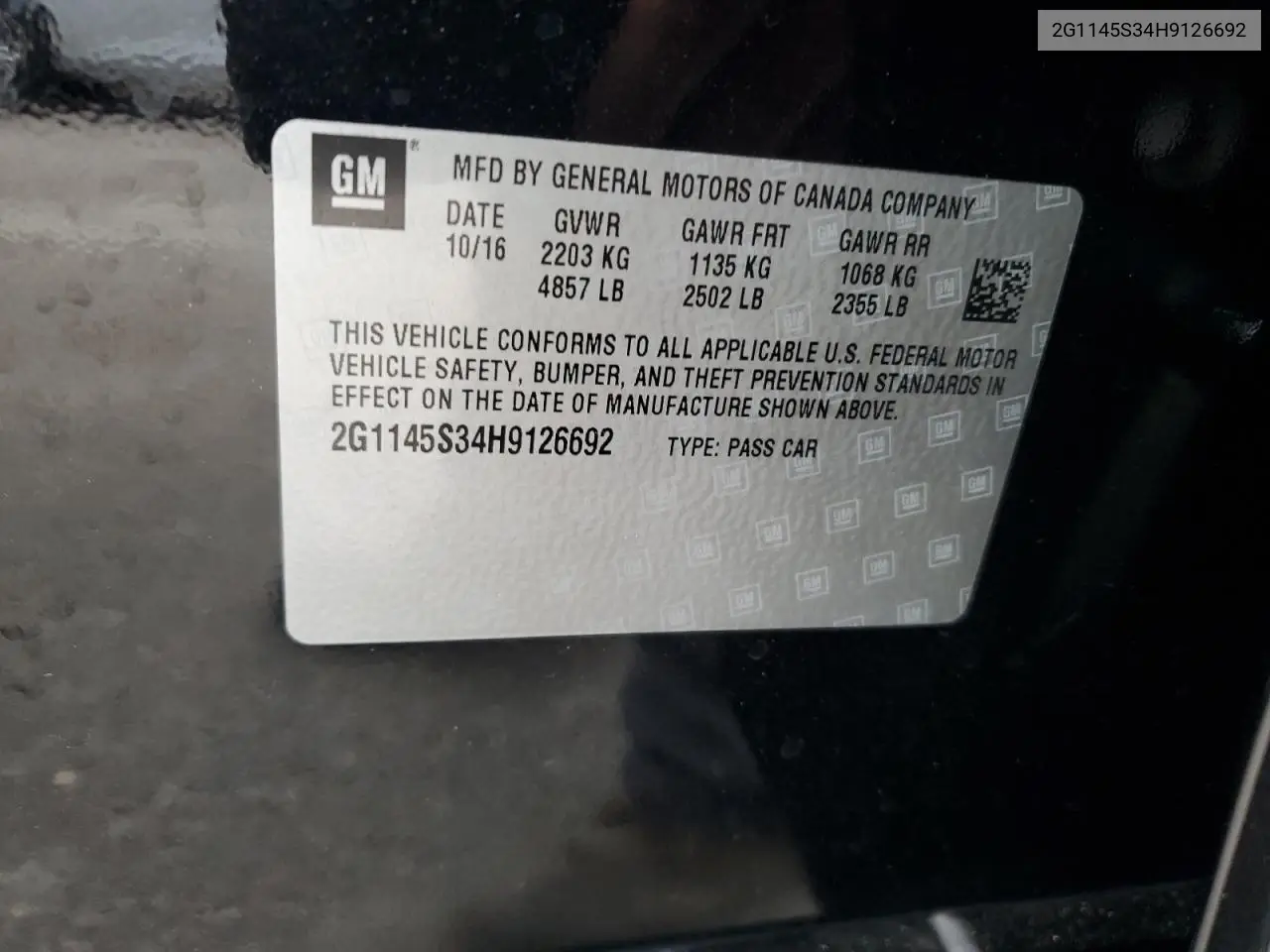 2G1145S34H9126692 2017 Chevrolet Impala Premier