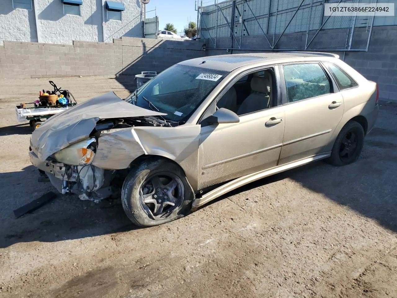 2006 Chevrolet Malibu Maxx Lt VIN: 1G1ZT63866F224942 Lot: 72499534