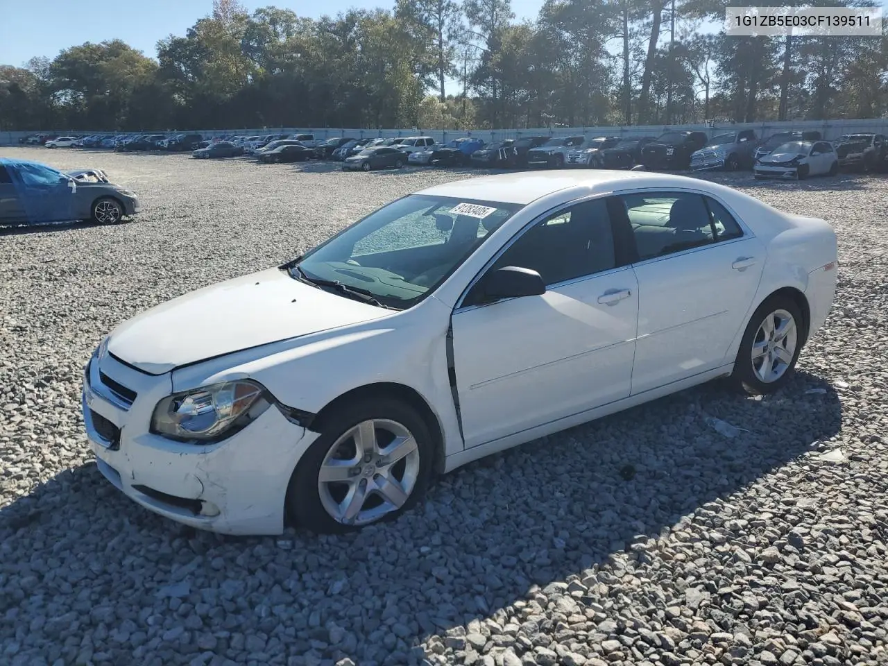 1G1ZB5E03CF139511 2012 Chevrolet Malibu Ls