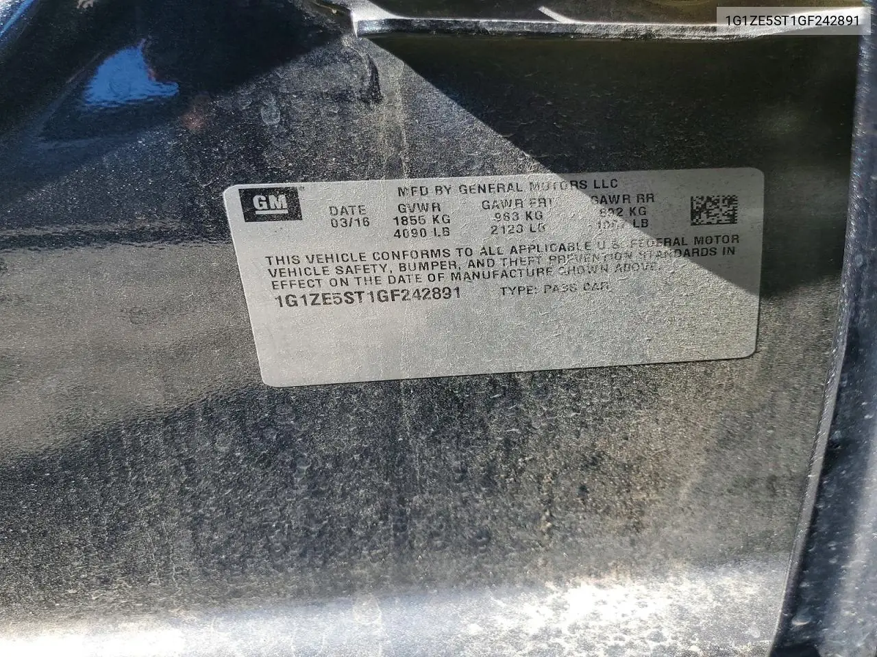 1G1ZE5ST1GF242891 2016 Chevrolet Malibu Lt