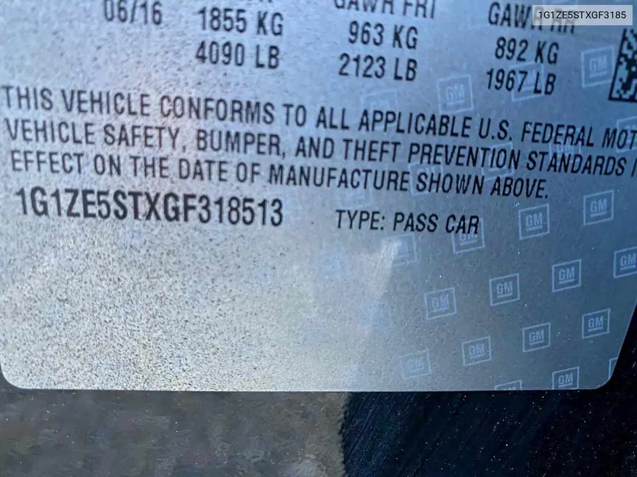 1G1ZE5STXGF3185 2016 Chevrolet Malibu Lt
