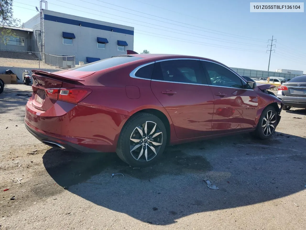 2020 Chevrolet Malibu Rs VIN: 1G1ZG5ST8LF136104 Lot: 58170104