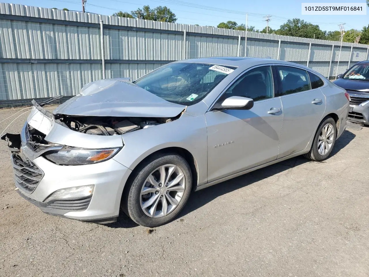 1G1ZD5ST9MF016841 2021 Chevrolet Malibu Lt