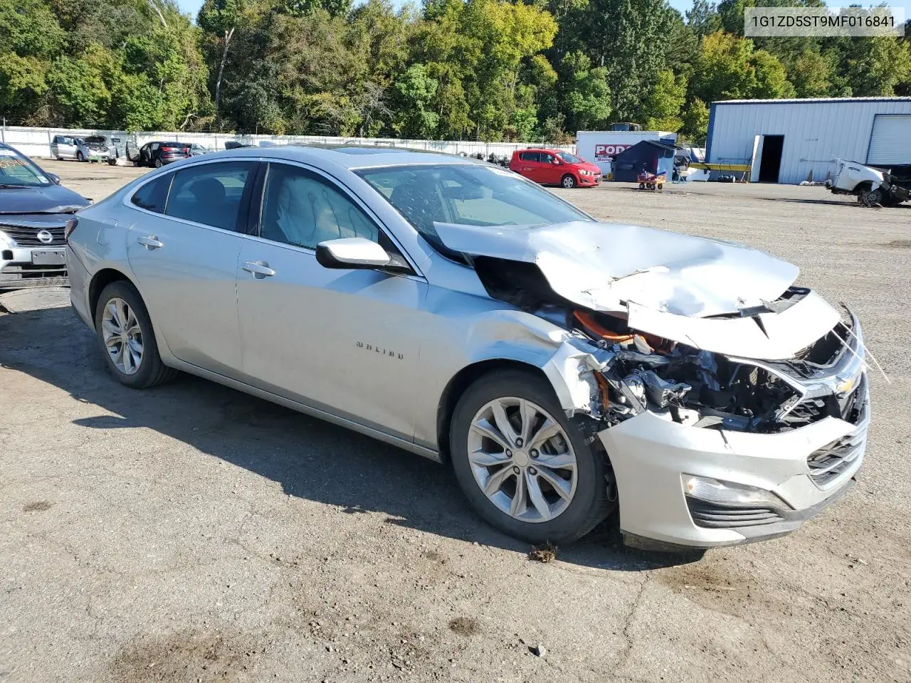 1G1ZD5ST9MF016841 2021 Chevrolet Malibu Lt