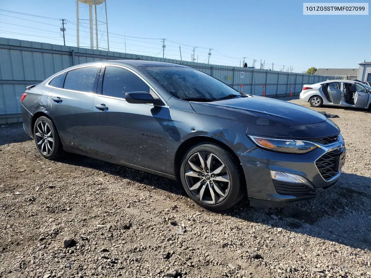 1G1ZG5ST9MF027099 2021 Chevrolet Malibu Rs