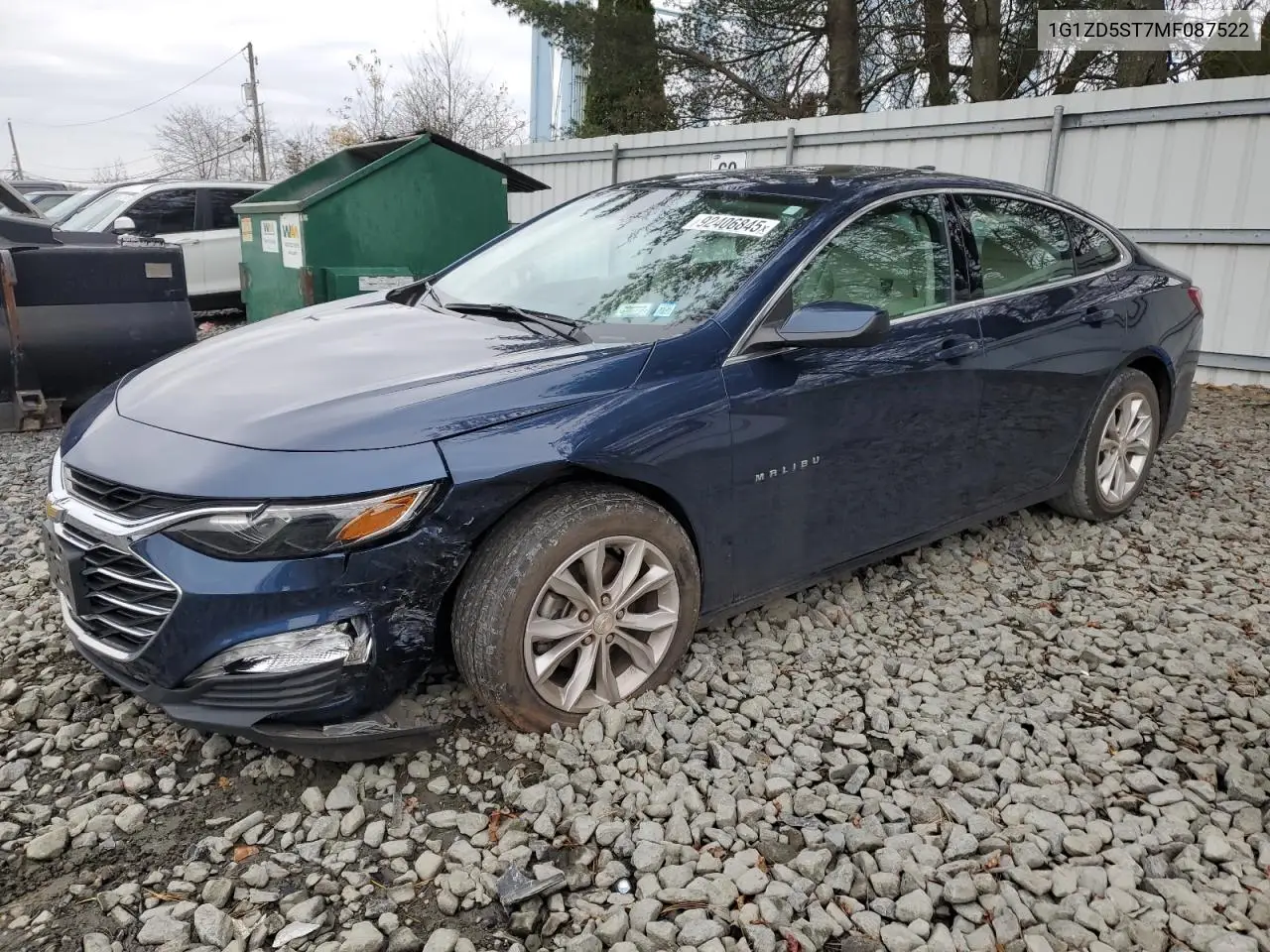 1G1ZD5ST7MF087522 2021 Chevrolet Malibu Lt