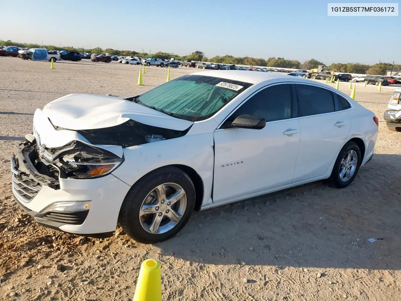 1G1ZB5ST7MF036172 2021 Chevrolet Malibu Ls