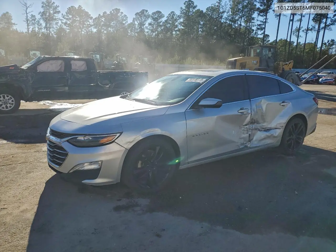 1G1ZD5ST6MF075040 2021 Chevrolet Malibu Lt