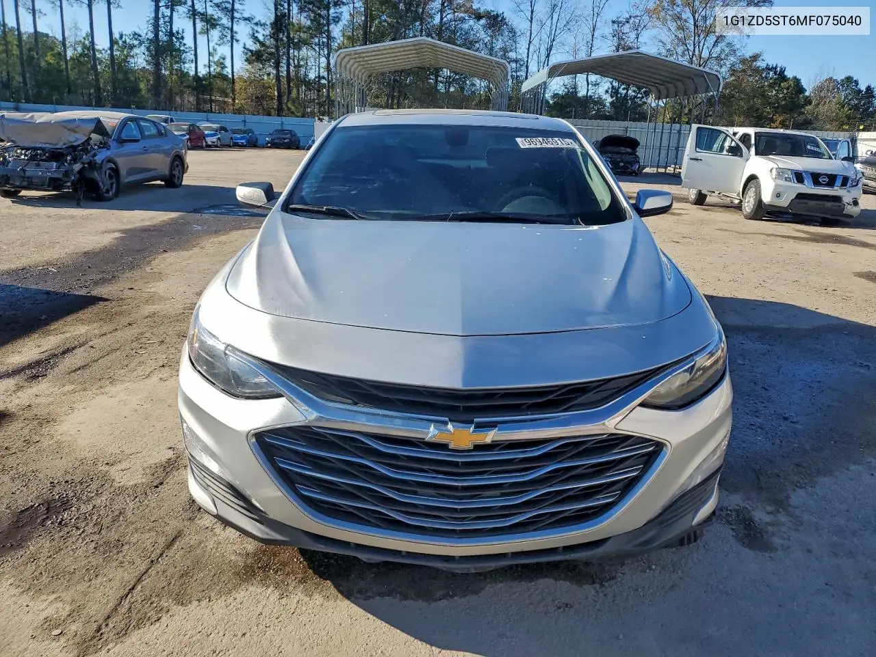 1G1ZD5ST6MF075040 2021 Chevrolet Malibu Lt