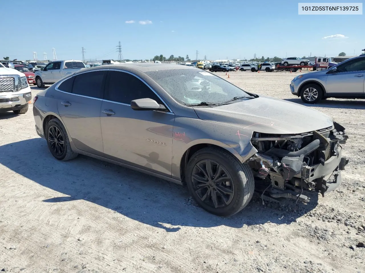 2022 Chevrolet Malibu Lt VIN: 1G1ZD5ST6NF139725 Lot: 73382684