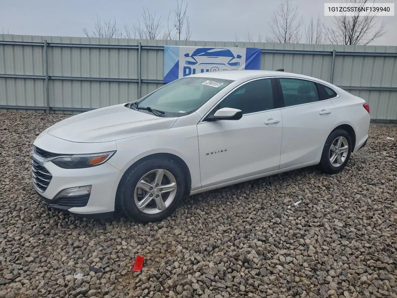 1G1ZC5ST6NF139940 2022 Chevrolet Malibu Ls