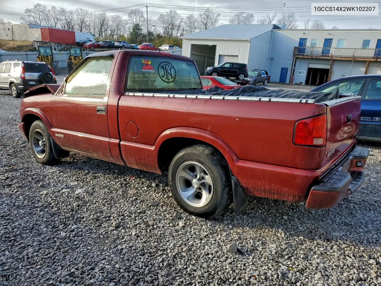 1998 Chevrolet S Truck S10 VIN: 1GCCS14X2WK102207 Lot: 93322845