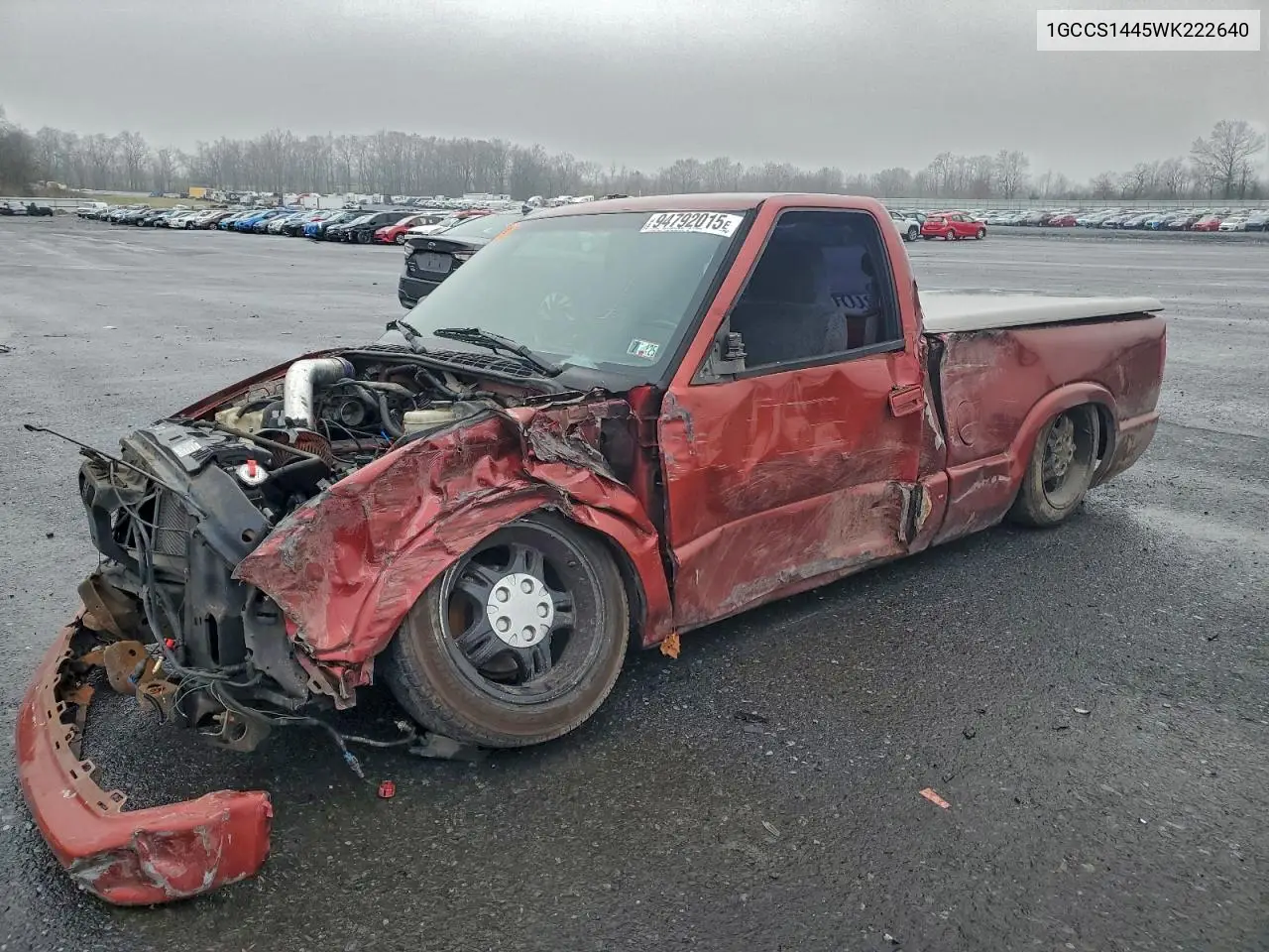1GCCS1445WK222640 1998 Chevrolet S Truck S10