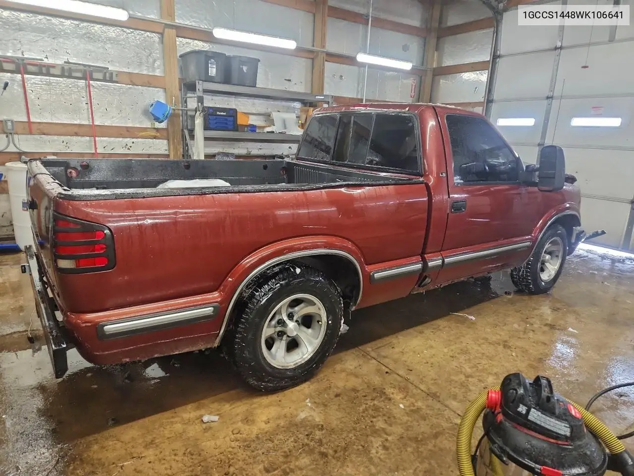 1998 Chevrolet S Truck S10 VIN: 1GCCS1448WK106641 Lot: 94875595