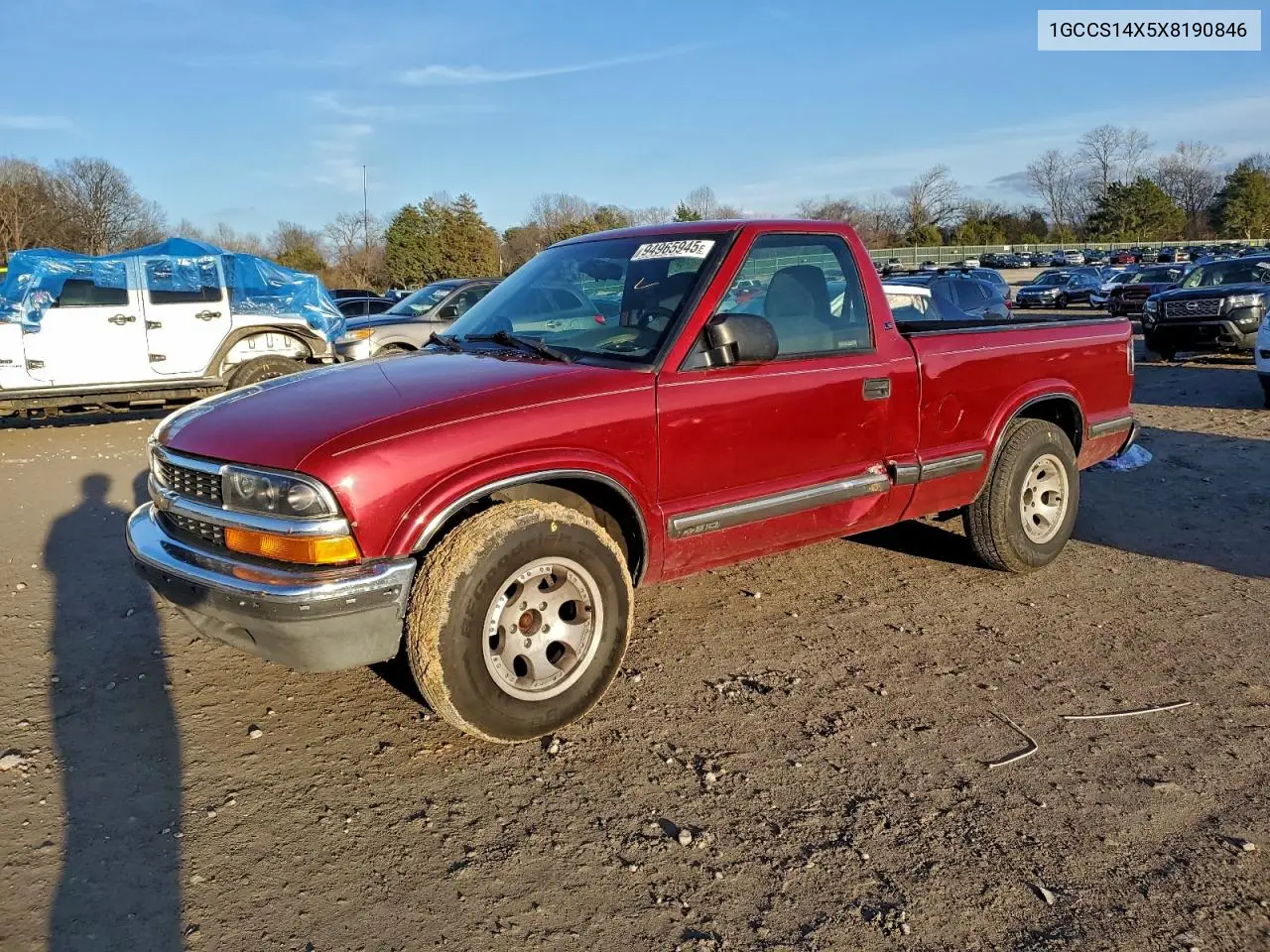 1999 Chevrolet S Truck S10 VIN: 1GCCS14X5X8190846 Lot: 94965945