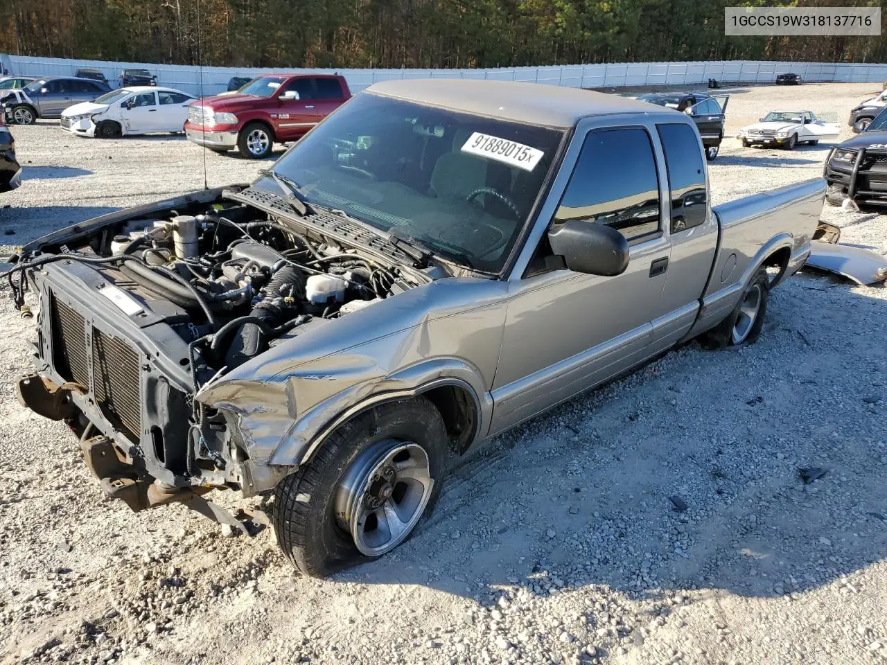 1GCCS19W318137716 2001 Chevrolet S Truck S10