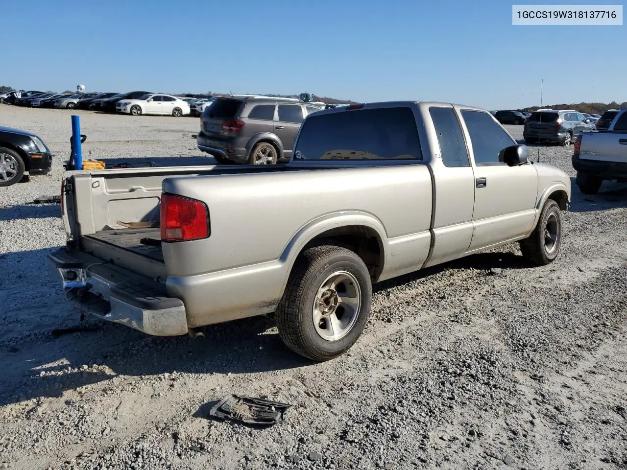 1GCCS19W318137716 2001 Chevrolet S Truck S10