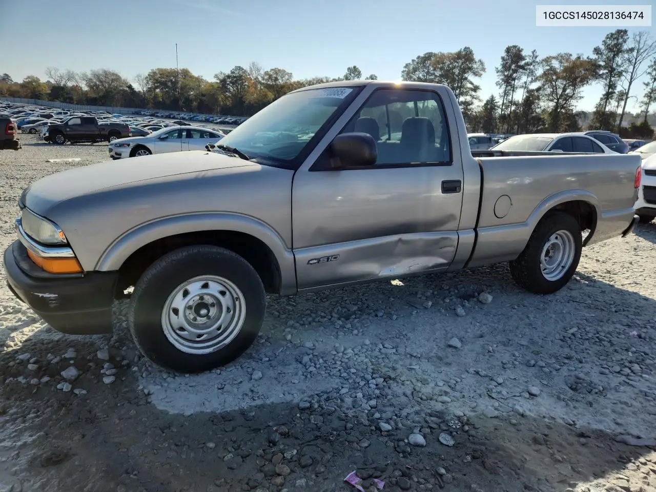 1GCCS145028136474 2002 Chevrolet S Truck S10