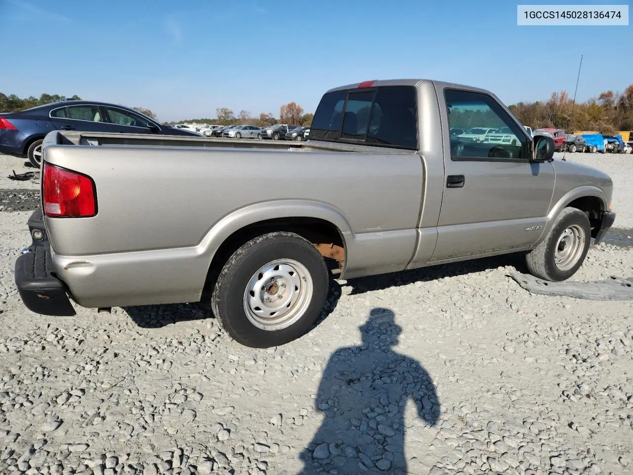 1GCCS145028136474 2002 Chevrolet S Truck S10