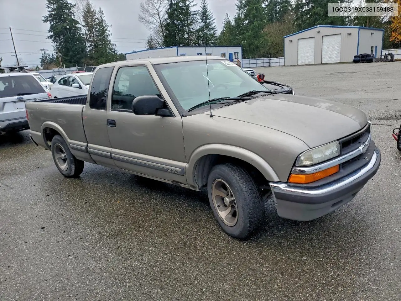 2003 Chevrolet S Truck S10 VIN: 1GCCS19X038159488 Lot: 95573285