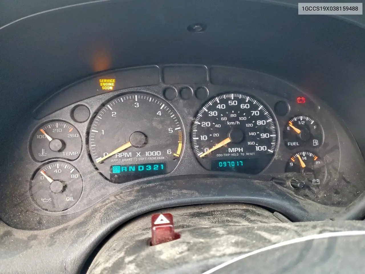 2003 Chevrolet S Truck S10 VIN: 1GCCS19X038159488 Lot: 95573285