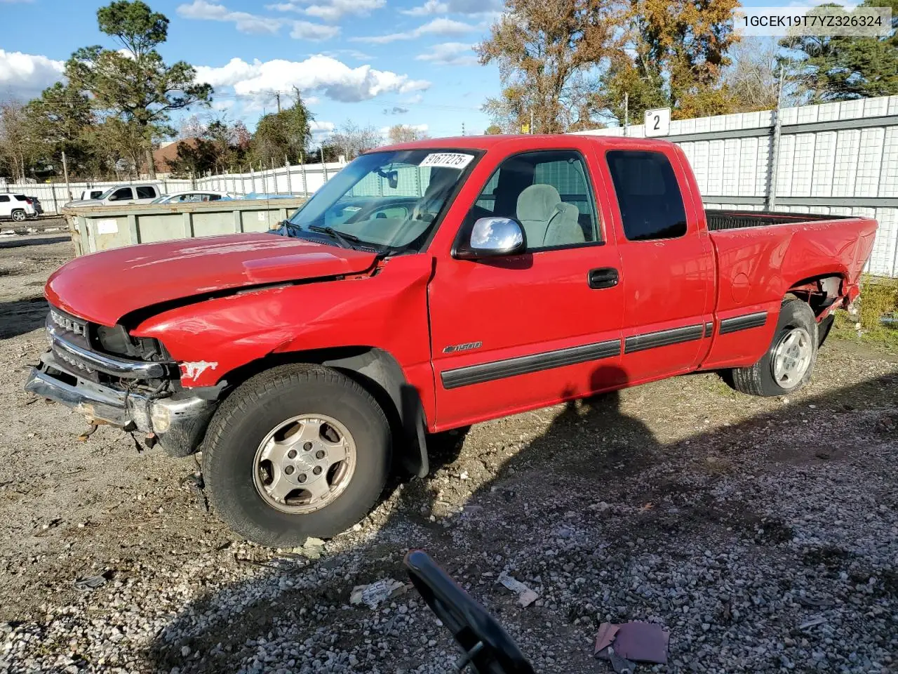 1GCEK19T7YZ326324 2000 Chevrolet Silverado K1500