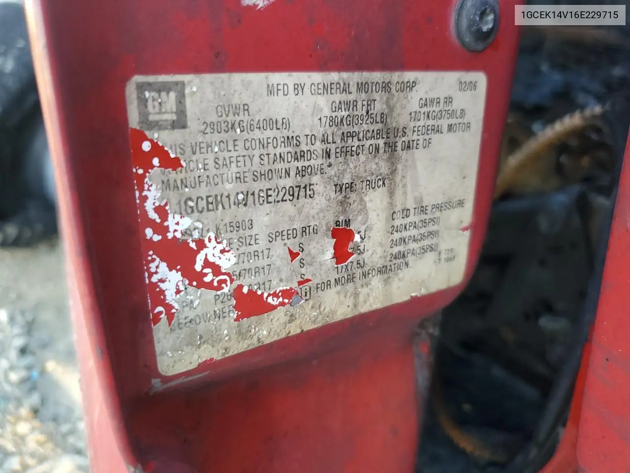 1GCEK14V16E229715 2006 Chevrolet Silverado K1500