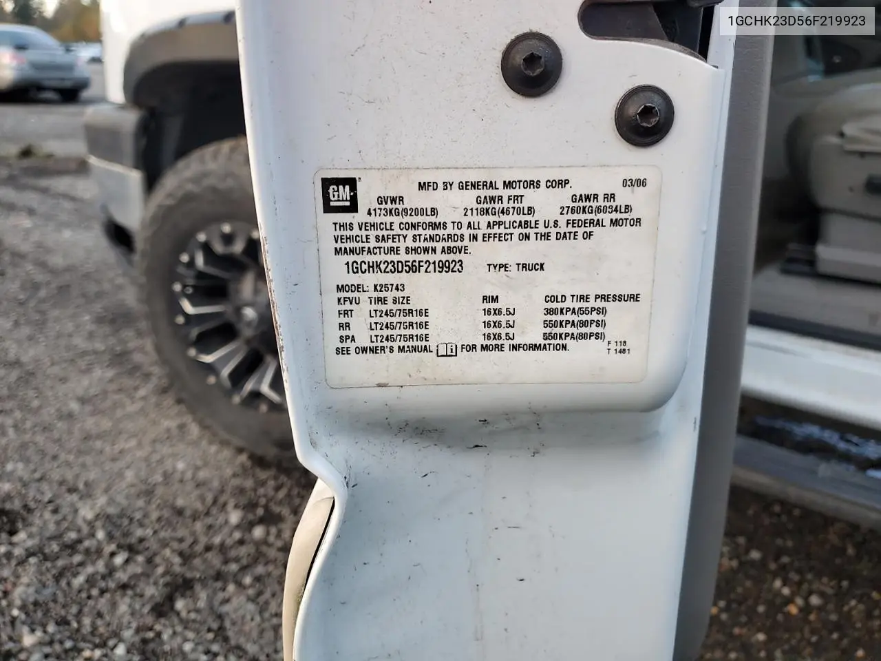 1GCHK23D56F219923 2006 Chevrolet Silverado K2500 Heavy Duty