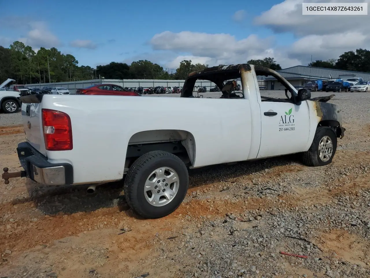 1GCEC14X87Z643261 2007 Chevrolet Silverado C1500 Classic